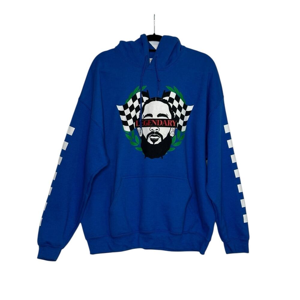 Gud Lyfe blue graphic hoodie sweatshirt size XL